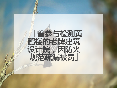 曾参与检测黄鹤楼的老牌建筑设计院，因防火规范疏漏被罚