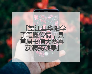 望江县华阳学子笔墨传情，县首届书信大赛喜获满笺硕果