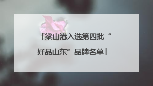 梁山港入选第四批“好品山东”品牌名单
