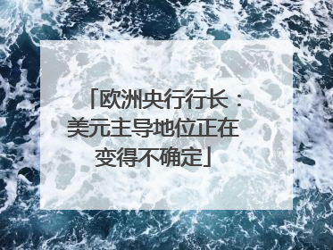欧洲央行行长：美元主导地位正在变得不确定