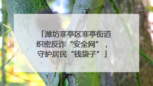 潍坊寒亭区寒亭街道织密反诈“安全网”，守护居民“钱袋子”