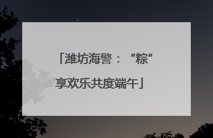 潍坊海警：“粽”享欢乐共度端午