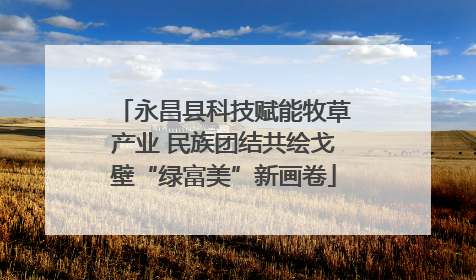永昌县科技赋能牧草产业 民族团结共绘戈壁“绿富美”新画卷