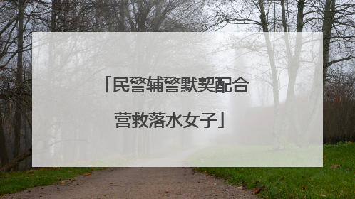 民警辅警默契配合 营救落水女子