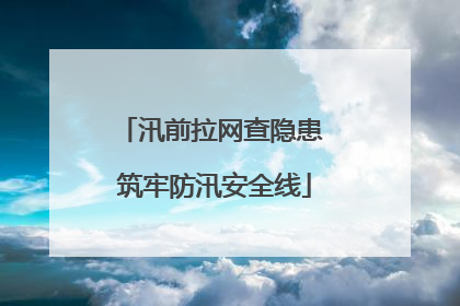 汛前拉网查隐患 筑牢防汛安全线