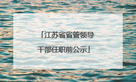 江苏省省管领导干部任职前公示