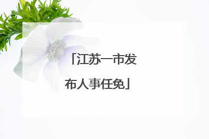江苏一市发布人事任免