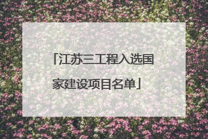 江苏三工程入选国家建设项目名单
