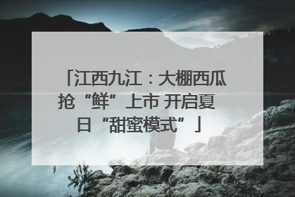 江西九江：大棚西瓜抢“鲜”上市 开启夏日“甜蜜模式”
