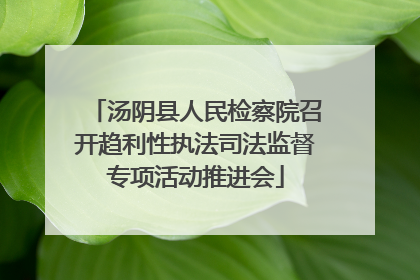 汤阴县人民检察院召开趋利性执法司法监督专项活动推进会