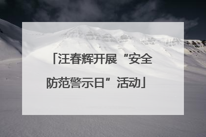 汪春辉开展“安全防范警示日”活动