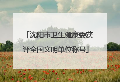 沈阳市卫生健康委获评全国文明单位称号