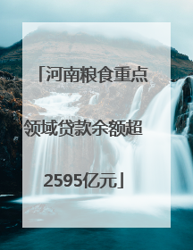 河南粮食重点领域贷款余额超2595亿元