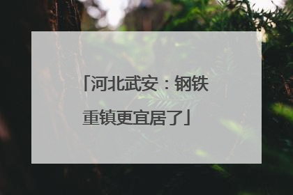 河北武安：钢铁重镇更宜居了
