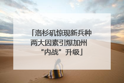 洛杉矶惊现新兵种 两大因素引爆加州“内战”升级