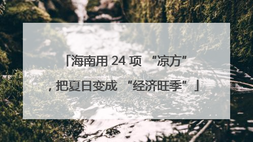海南用 24 项 “凉方”，把夏日变成 “经济旺季”