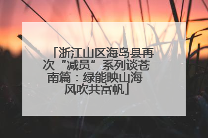 浙江山区海岛县再次“减员”系列谈苍南篇：绿能映山海 风吹共富帆