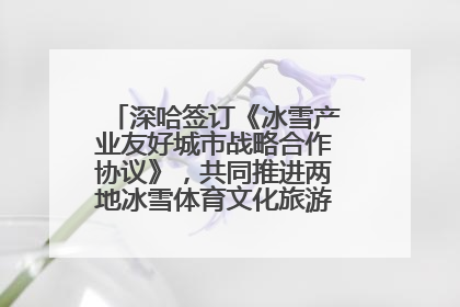 深哈签订《冰雪产业友好城市战略合作协议》，共同推进两地冰雪体育文化旅游高质量发展
