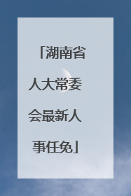 湖南省人大常委会最新人事任免