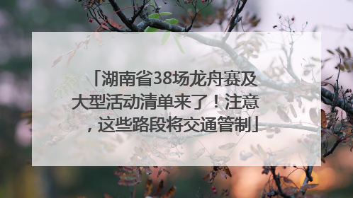 湖南省38场龙舟赛及大型活动清单来了！注意，这些路段将交通管制