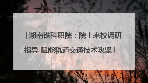 湖南铁科职院：院士来校调研指导 赋能轨道交通技术攻坚