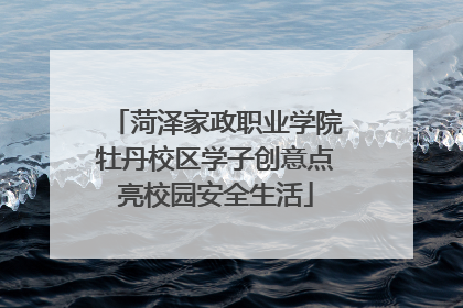 菏泽家政职业学院牡丹校区学子创意点亮校园安全生活