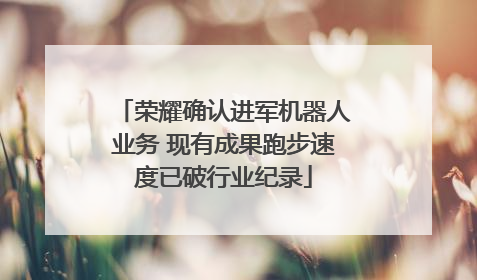 荣耀确认进军机器人业务 现有成果跑步速度已破行业纪录