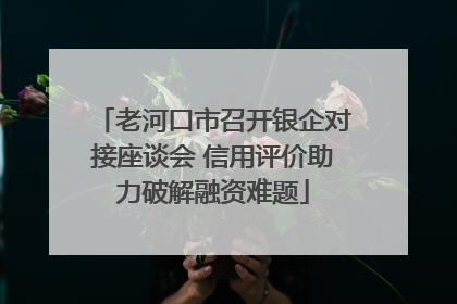 老河口市召开银企对接座谈会 信用评价助力破解融资难题