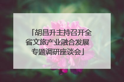 胡昌升主持召开全省文旅产业融合发展专题调研座谈会