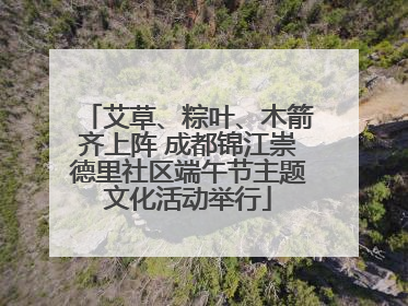 艾草、粽叶、木箭齐上阵 成都锦江崇德里社区端午节主题文化活动举行