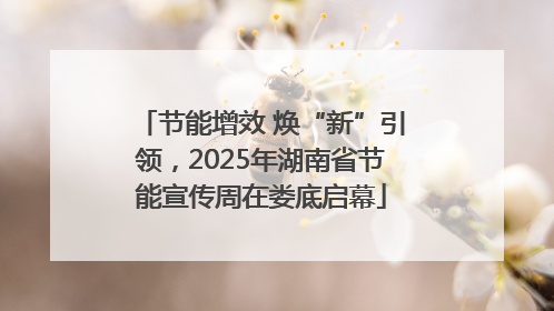 节能增效 焕“新”引领，2025年湖南省节能宣传周在娄底启幕