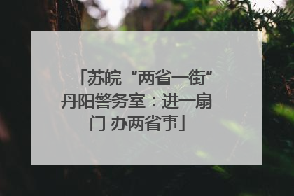 苏皖“两省一街”丹阳警务室：进一扇门 办两省事