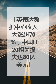 英伟达数据中心收入大涨超70%，中国H20相关损失达80亿美元