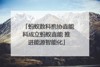 蚂蚁数科携协鑫能科成立蚂蚁鑫能 推进能源智能化