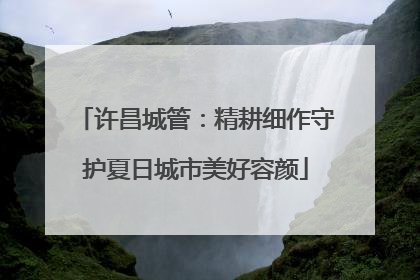 许昌城管：精耕细作守护夏日城市美好容颜