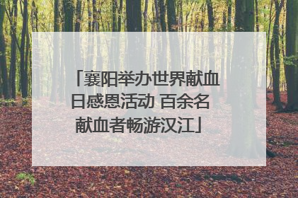 襄阳举办世界献血日感恩活动 百余名献血者畅游汉江