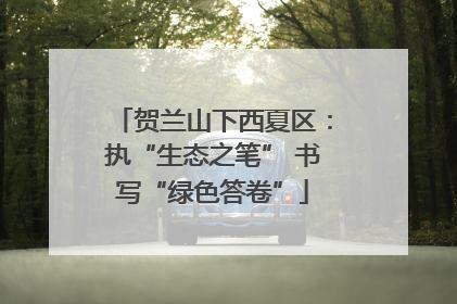贺兰山下西夏区：执“生态之笔” 书写“绿色答卷”