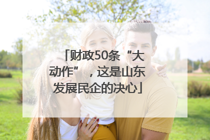 财政50条“大动作”，这是山东发展民企的决心