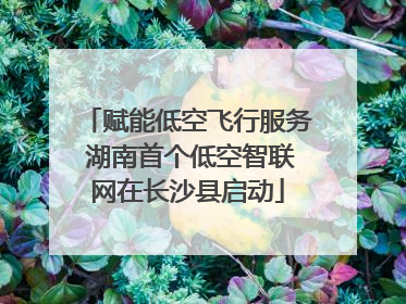 赋能低空飞行服务 湖南首个低空智联网在长沙县启动