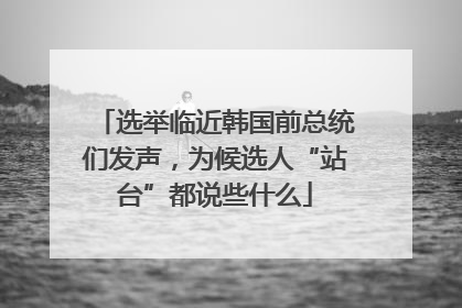 选举临近韩国前总统们发声，为候选人“站台”都说些什么