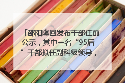 邵阳隆回发布干部任前公示，其中三名“95后”干部拟任副科级领导，均系硕士选调生