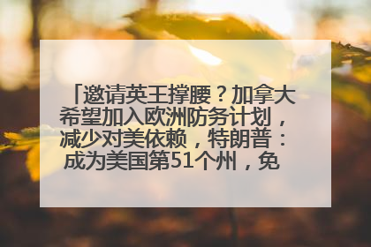 邀请英王撑腰？加拿大希望加入欧洲防务计划，减少对美依赖，特朗普：成为美国第51个州，免费用“金穹”
