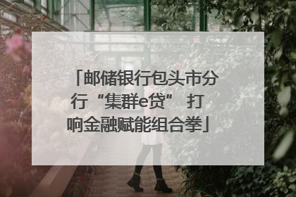 邮储银行包头市分行“集群e贷” 打响金融赋能组合拳