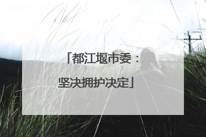 都江堰市委：坚决拥护决定