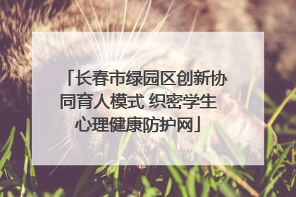 长春市绿园区创新协同育人模式 织密学生心理健康防护网
