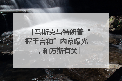 马斯克与特朗普“握手言和”内幕曝光，和万斯有关