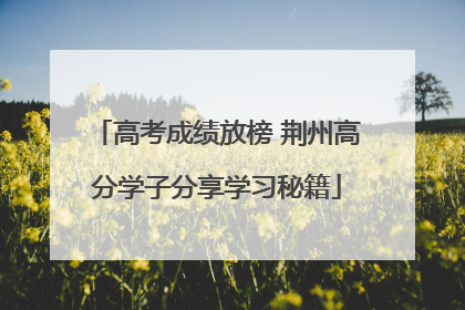 高考成绩放榜 荆州高分学子分享学习秘籍
