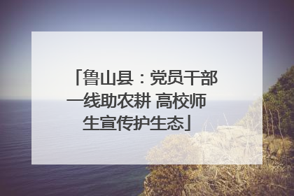 鲁山县：党员干部一线助农耕 高校师生宣传护生态