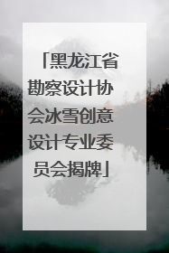黑龙江省勘察设计协会冰雪创意设计专业委员会揭牌