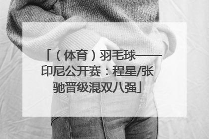 （体育）羽毛球——印尼公开赛：程星/张驰晋级混双八强